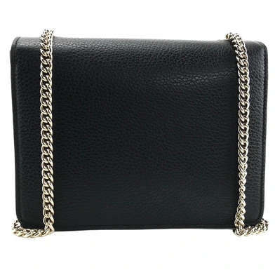 Gucci Interlocking leather bag with chain black thumbnail 4